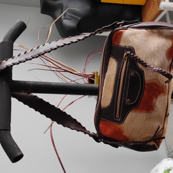 🚨B2G1 FRANCESCO BIASIA Animal Print Faux Fur Vintage Purse - Picture 1 of 10